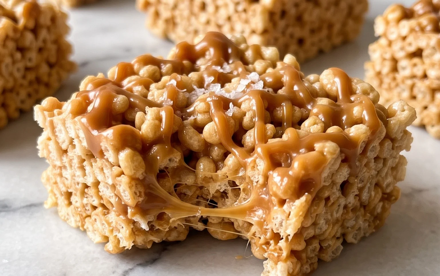 Easy Salted Caramel Rice Krispie Treats Recipe